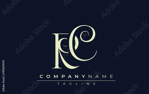 RC abstract Logo. Elegantly Designed Minimalist Monogram Logo with Stylish Lettering. Sophisticated and sleek minimalist monogram showcasing unique lettering design.