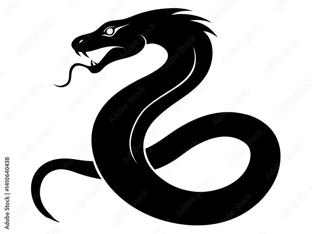 Snake Silhouette Vector Design, Snake SVG Snake Silhouette Vector Design, Snake SVG