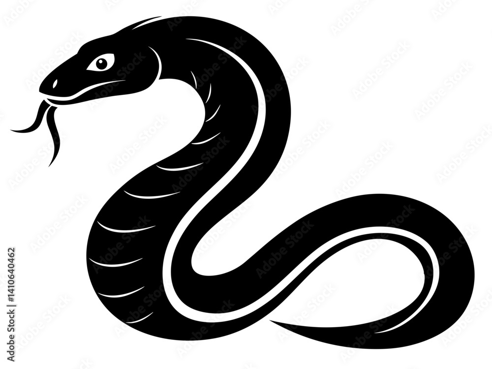 Naklejka premium Snake Silhouette Vector Design, Snake SVG