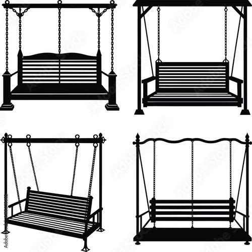 Porch Swing silhouette vector