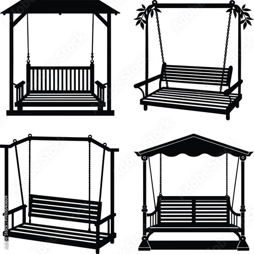Porch Swing silhouette vector