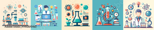 vector of a technology and science child