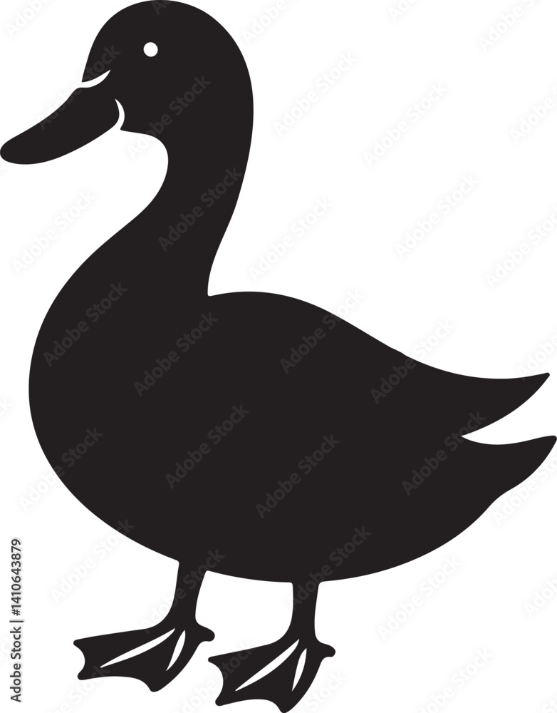 Silhouette vector of a duck, perfect for nature, wildlife, and bird-themed designs. Fully editable EPS file for creative use. Silhouette vector of a duck, perfect for nature, wildlife, and bird-themed designs. Fully editable EPS file for creative use.