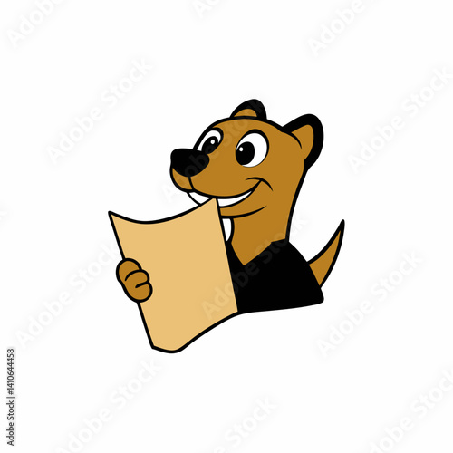 weasel head with a sly smile