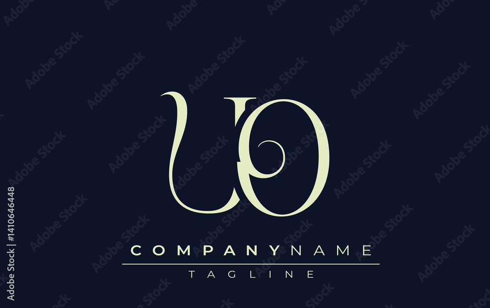 Fototapeta premium UO abstract Logo. Elegantly Designed Minimalist Monogram Logo with Stylish Lettering. Sophisticated and sleek minimalist monogram showcasing unique lettering design.
