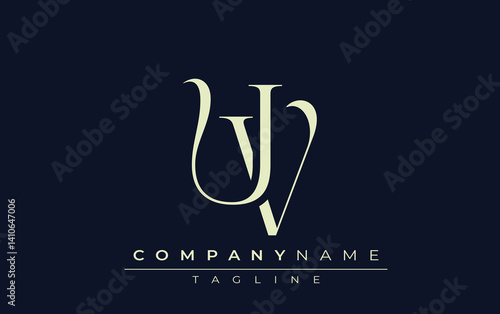 UV abstract Logo. Elegantly Designed Minimalist Monogram Logo with Stylish Lettering. Sophisticated and sleek minimalist monogram showcasing unique lettering design.