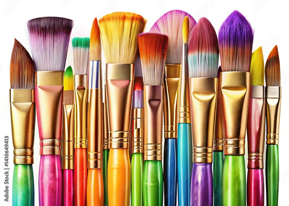 Fototapeta premium Paint Brushes Transparent Realistic Illustration