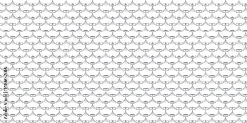 Vector snake pattern. Magic dragon scale. Fish texture. White skin background of reptile mermaid lizard. Oriental monster skin print.