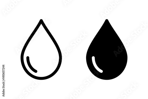 Water drop icon set. Perfect for representing hydration, purity, cleanliness, and various concepts related to water and liquids