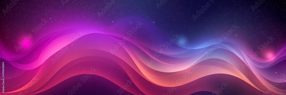 Abstract cosmic background with wavy lines and star field in shades of purple and blue color Abstract cosmic background with wavy lines and star field in shades of purple and blue color