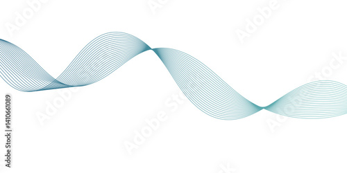 Abstract Flowing Wave Lines on White. Smooth Fluid Lines Abstract Art for background