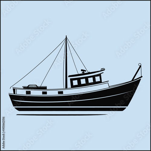 ship in the sea silhouette 