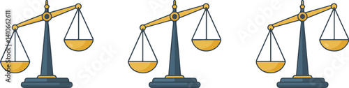  Set of Justice Scales Icons: Symbolizing Balance and Fairness in Legal Systems