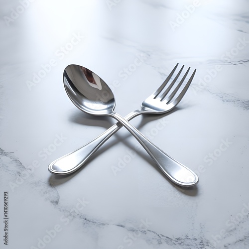 fork and spoon on a table