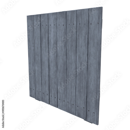 Fototapeta Naklejka Na Ścianę i Meble -  Old Wooden Fence, 3d illustration isolated on white background