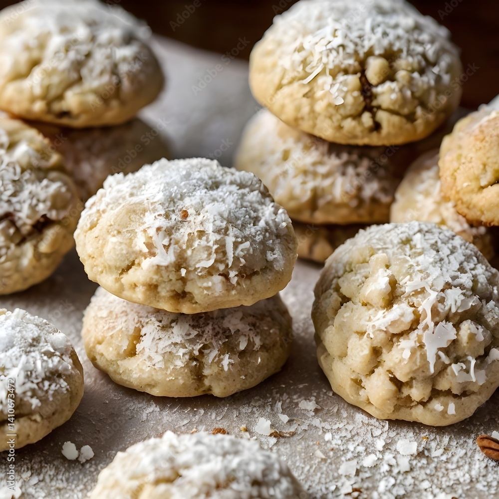 Cracked Snowball Cookies with Powdered Sugar Cracked Snowball Cookies with Powdered Sugar