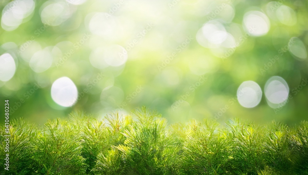 Fototapeta premium Bokeh of nature background Abstract green defocused background - Nature