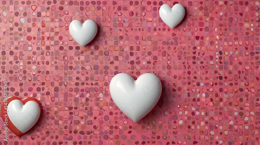 Obraz premium red hearts on a white background