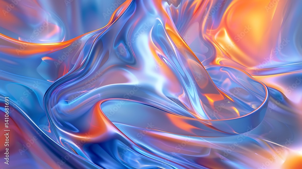 Fototapeta premium Elegant Abstract Fluid Designs in Soft Hues and Bold Gradients: A Modern Visual Collection