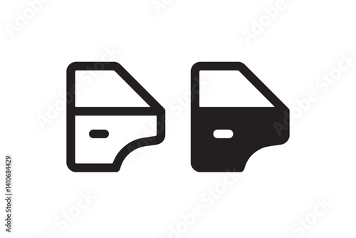 Car door icon set for auto parts and repair Vector