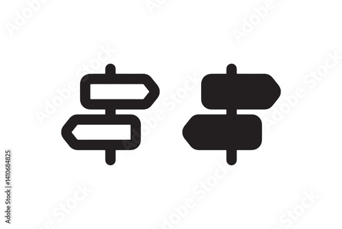 Direction signpost icon set for navigation and maps Vector