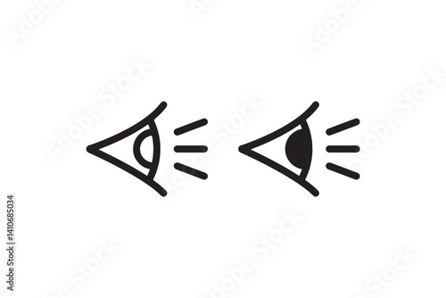 Eye vision icon with rays of light Vector