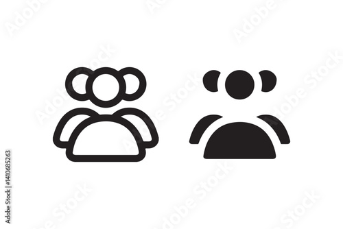 Teamwork icon in outline and solid style Vector