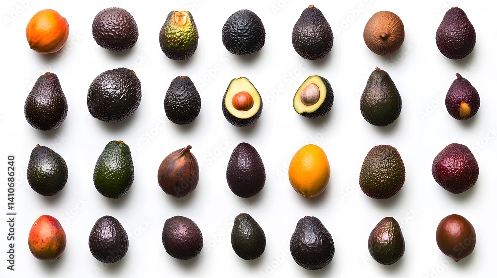 Avocado Variety Flatlay. (4) Avocado Variety Flatlay. (4)