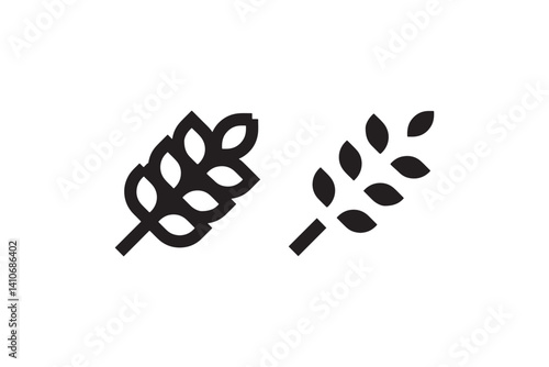 Wheat ear icon for agriculture and farming Vector