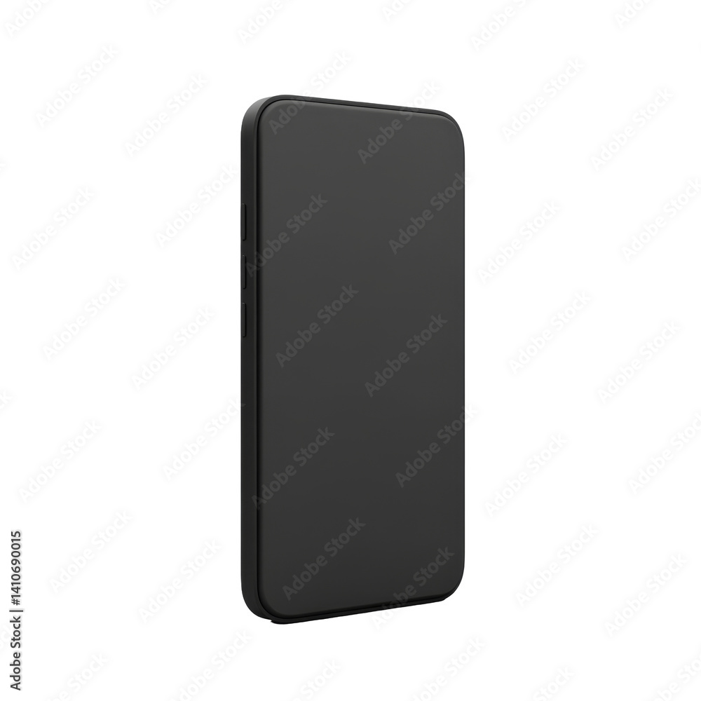 Sleek modern smartphone design featuring smooth black finish with button details Sleek modern smartphone design featuring smooth black finish with button details