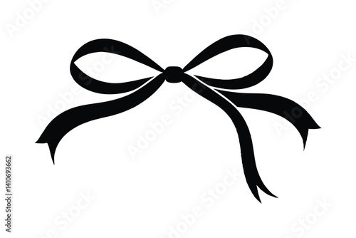 ribbon illustration bow silhouette vector logo holiday icon gift outline satin decoration celebration birthday silk tie elegant accessory fashion shape decorative knot tied for vector graphic See Less