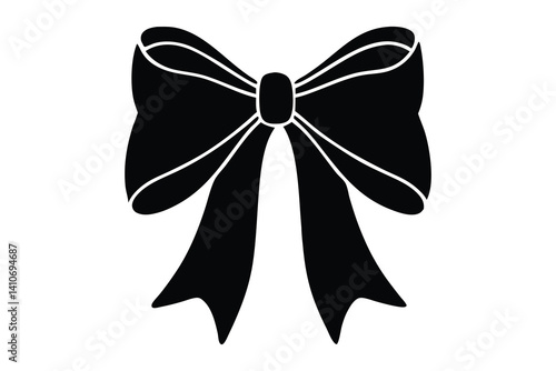 ribbon illustration bow silhouette vector logo holiday icon gift outline satin decoration celebration birthday silk tie elegant accessory fashion shape decorative knot tied for vector graphic See Less