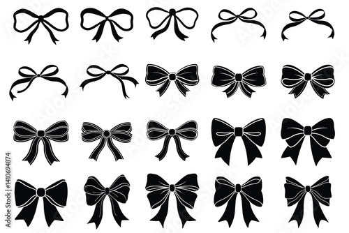 ribbon illustration bow silhouette vector logo holiday icon gift outline satin decoration celebration birthday silk tie elegant accessory fashion shape decorative knot tied for vector graphic See Less