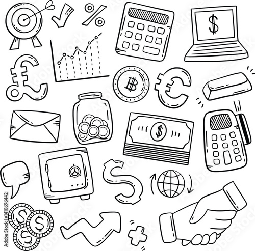 Doogle Art Vector Illustrations, Business Doodle Arts, Social Doodle Arts, Digital Linearts, Lineart Illustration, Lineart Icons, 