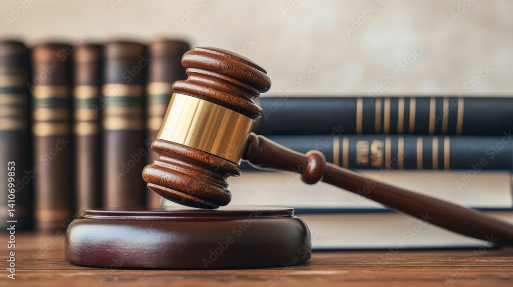 Judge's Gavel on Sound Block with Law Books, Close-Up, Justice Concept, Legal, Law Law, Justice Judge's Gavel on Sound Block with Law Books, Close-Up, Justice Concept, Legal, Law Law, Justice