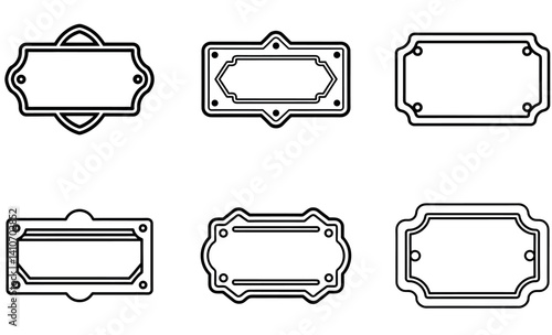 Elegant Black Outline Decorative Rectangular Frame set design