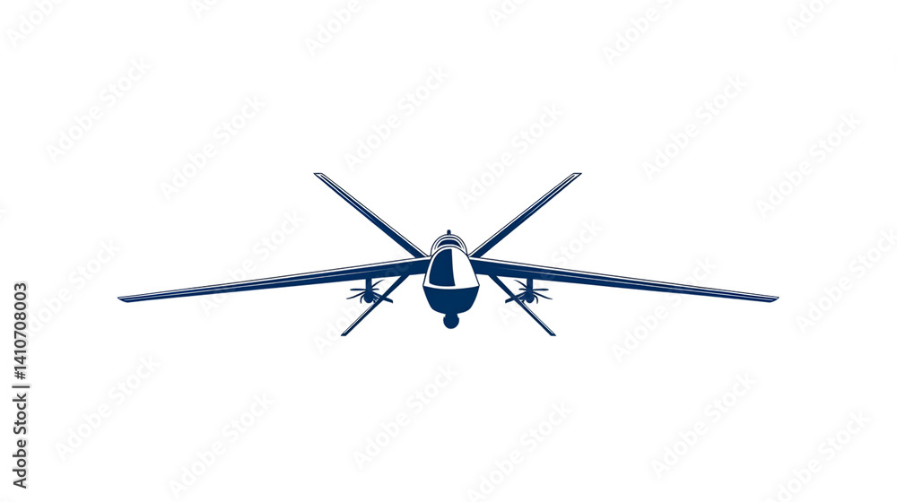Unmanned Aerial Vehicle in Flight Military Drone Silhouette Surveillance Aircraft Tactical R Unmanned Aerial Vehicle in Flight Military Drone Silhouette Surveillance Aircraft Tactical R