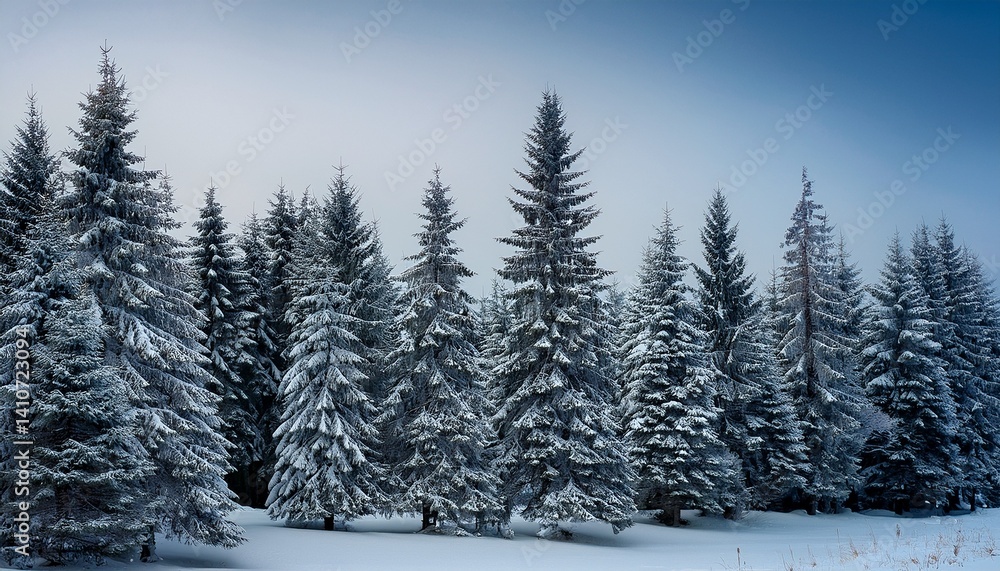 Obraz premium Fir trees simple winter background Beautiful