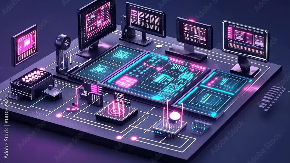 Futuristic Tech Network Interface Futuristic Tech Network Interface