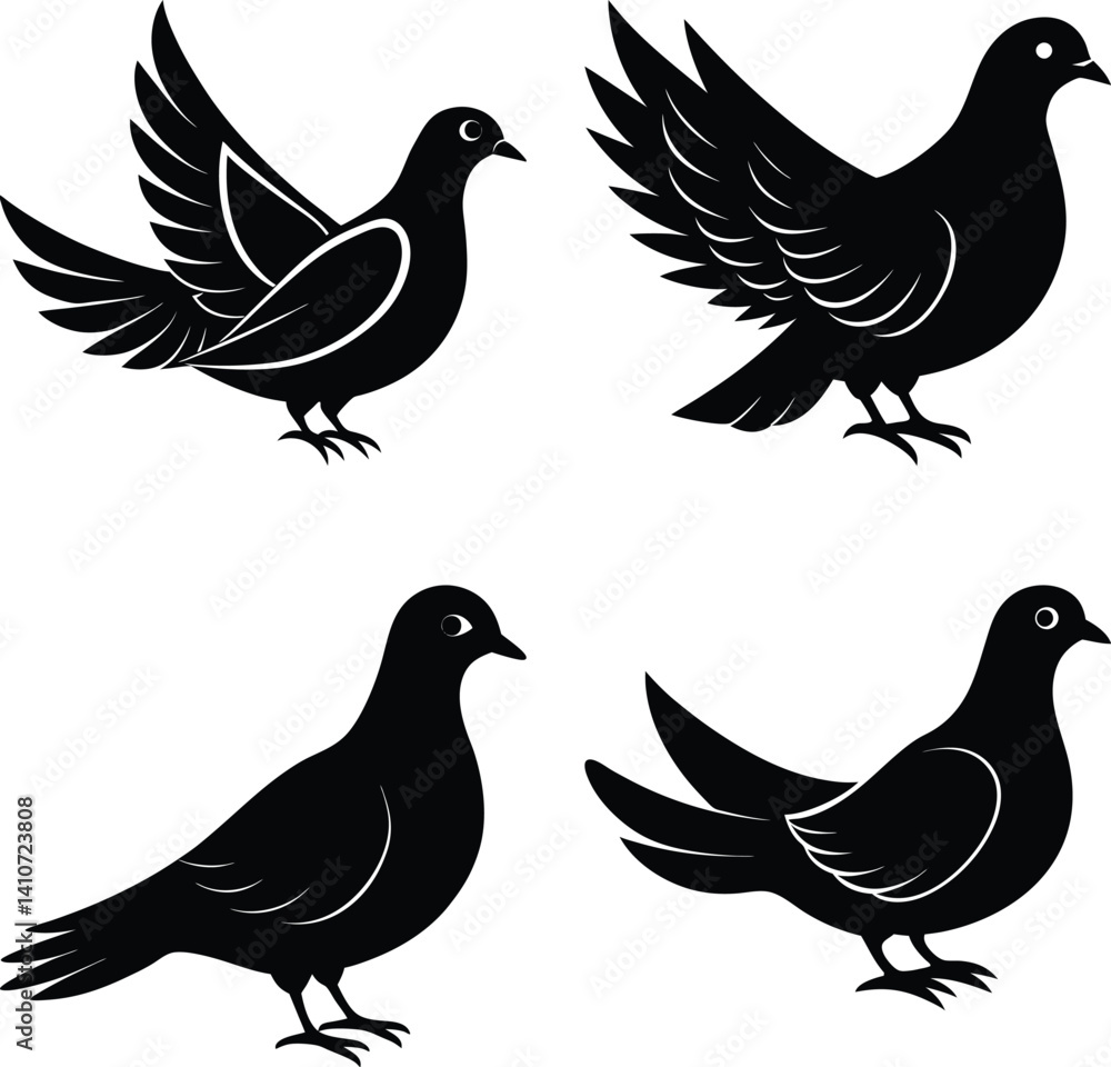 Obraz premium Dove Silhouette vector