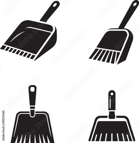 Vector Illustrations of Different Dustpan Designs