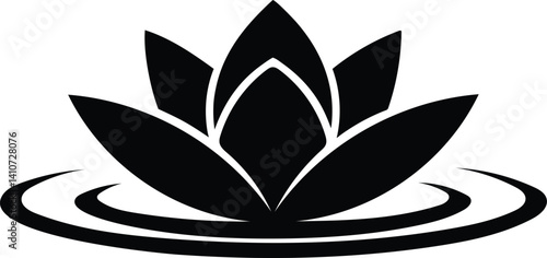 a sleek water lily silhouette vector