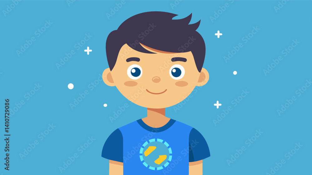 A child proudly wears their math and coding club tshirt showcasing their dedication and passion for these subjects to the world.. Vector illustration A child proudly wears their math and coding club tshirt showcasing their dedication and passion for these subjects to the world.. Vector illustration