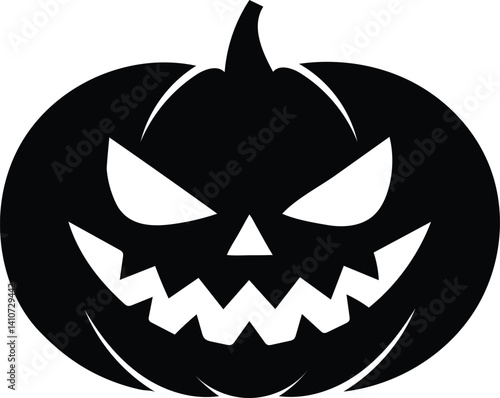 Halloween pumpkin silhouette vector icon