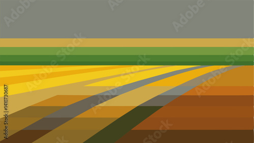 The colors of the field have faded with shades of grey brown and dusty yellow replacing the vibrant greens and golden hues that were once a defining characteristic of the. Vector illustration