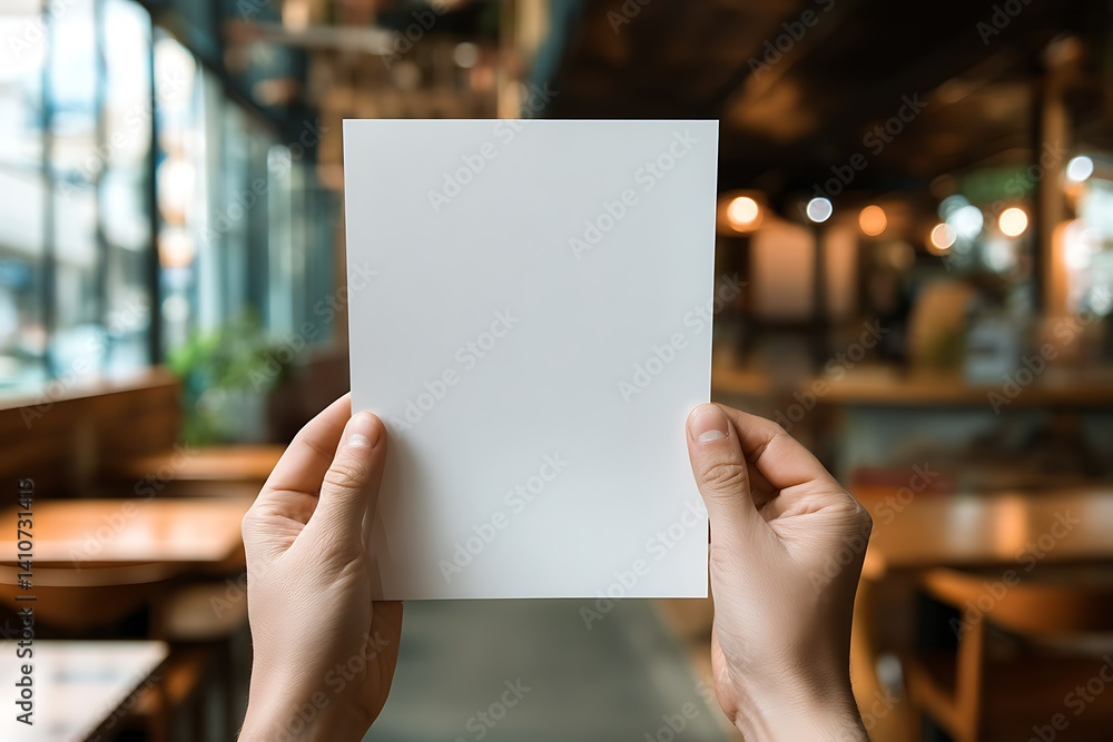 Blank sheet in hands for cafe menu or price list template
Blank sheet in hands for cafe menu or price list template