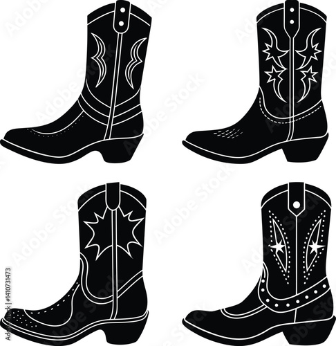 Cowboy Boot Silhouette vector