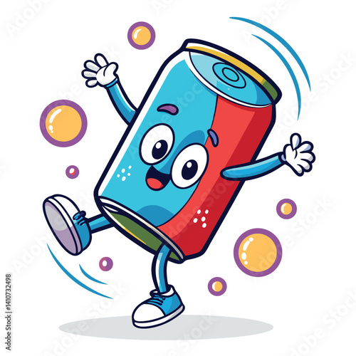 Energetic soda can character