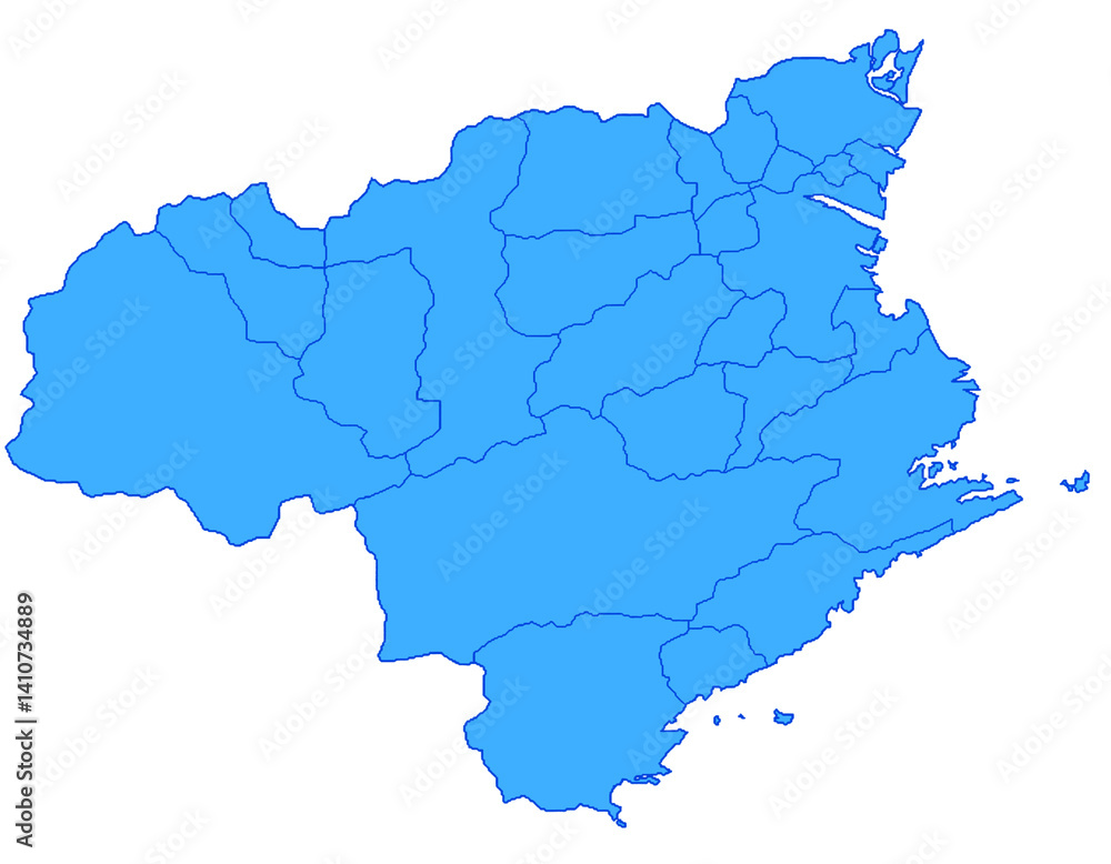 徳島県 地図 ブルー イラスト 徳島県 地図 ブルー イラスト