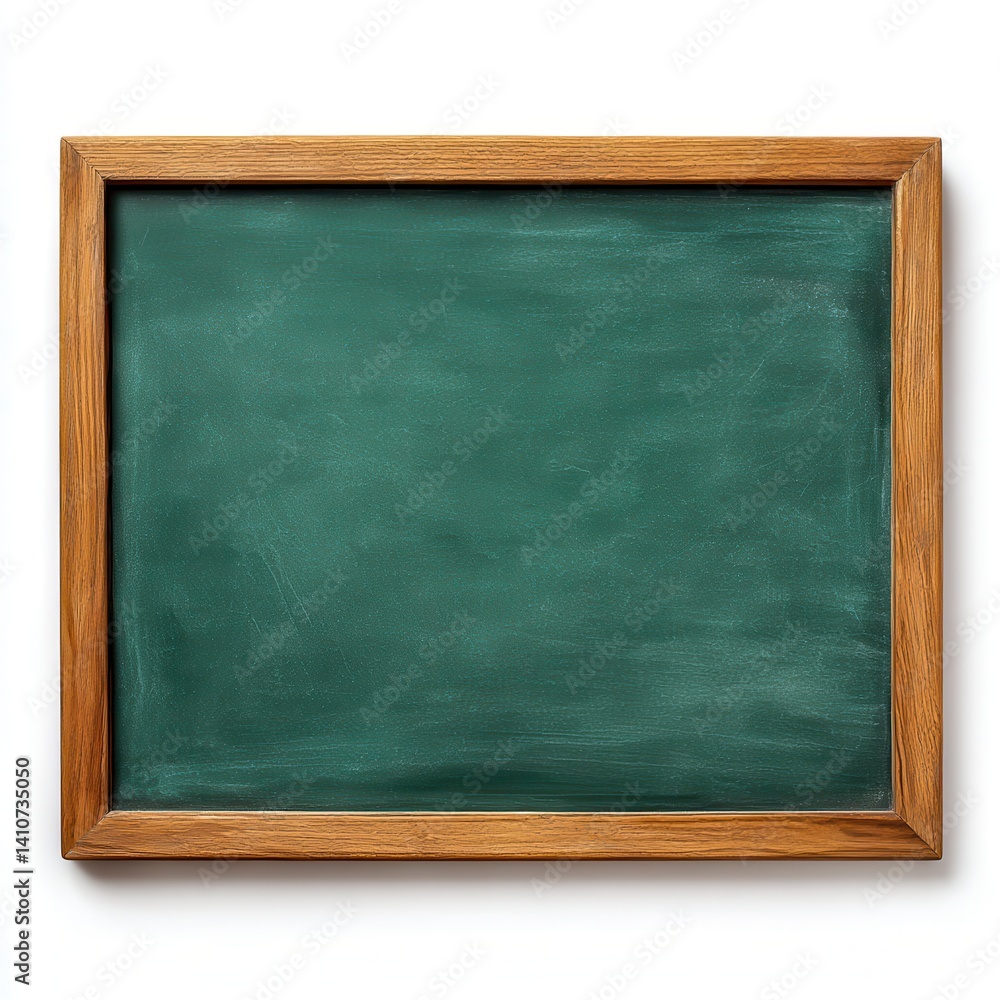 Green chalkboard with wooden frame isolated on white background Green chalkboard with wooden frame isolated on white background